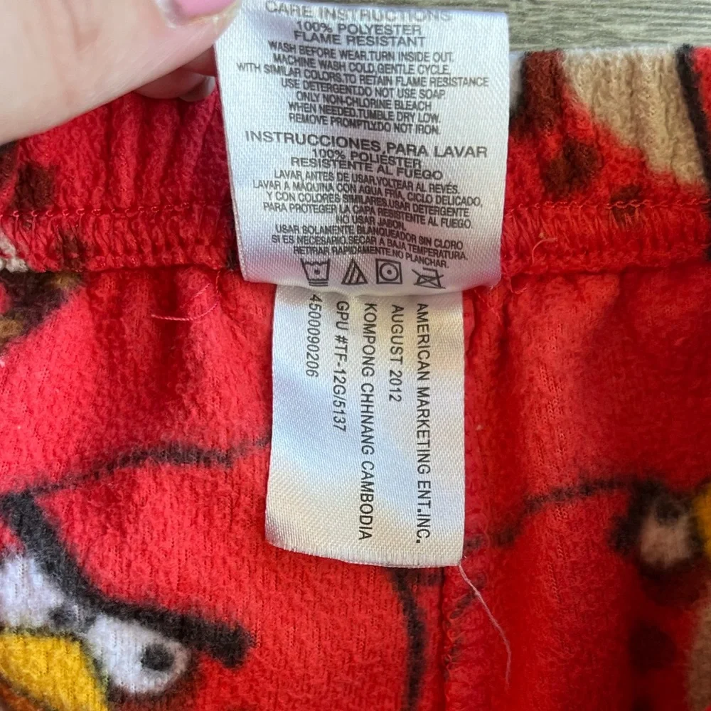 Angry Birds Toddler Boy Fleece Pajama PJ Pants Elastic Waist Red 2T